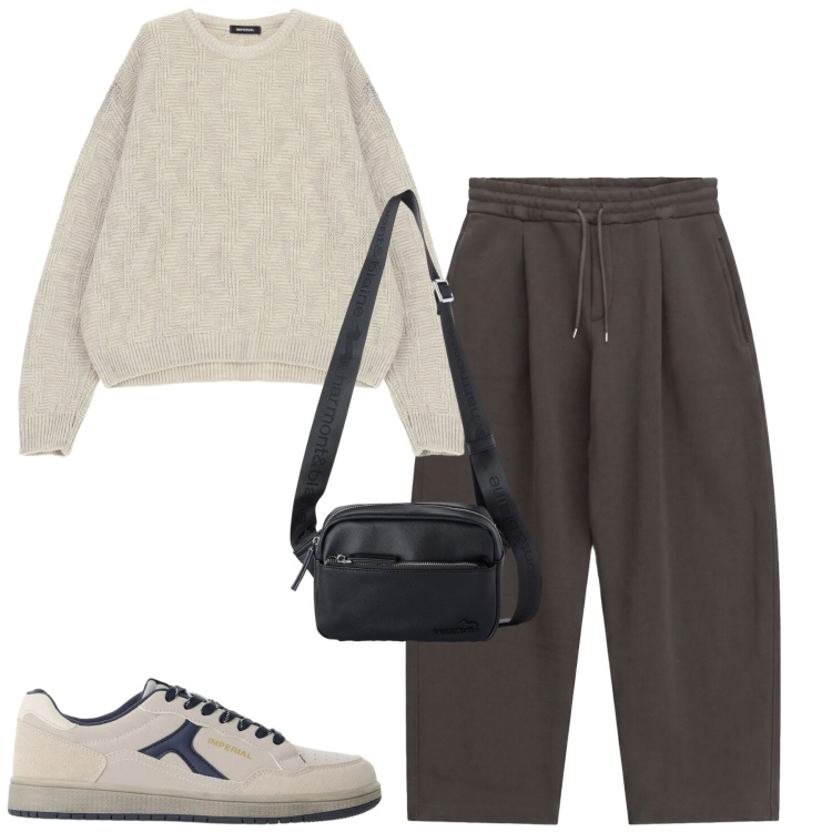 Outfit uomo - Total look #2480387. Stile Casual per Tutti i giorni. Abbinamento con borse sportive, pantaloni, sneakers, maglieria.
