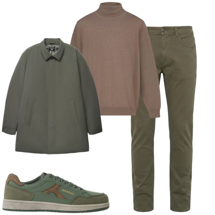 Outfit uomo - Total look #2480391. Stile Casual per Tutti i giorni. Abbinamento con pantaloni, sneakers, pullovers, trench.