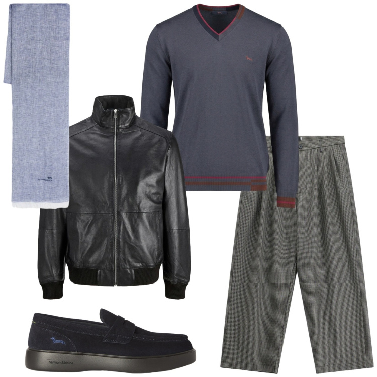 Outfit uomo - Total look #2480394. Stile Trendy per Serata speciale. Abbinamento con scarpe stringate, maglieria, sciarpe, pantaloni, giacche.