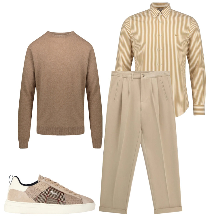 Outfit uomo - Total look #2480412. Stile Trendy per Serata speciale. Abbinamento con sneakers, camicie, pantaloni, maglieria.