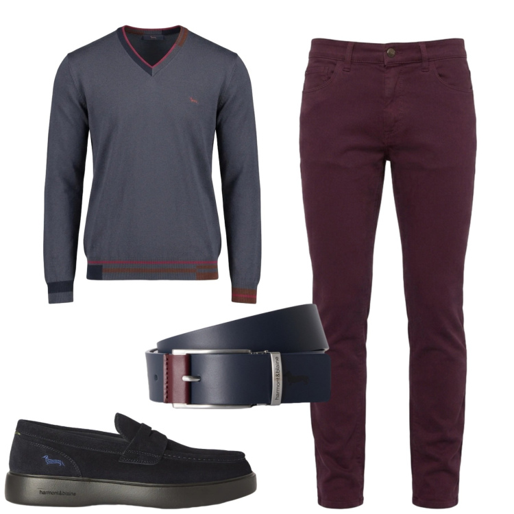 Outfit uomo - City. Stile Trendy per Tutti i giorni. Abbinamento con pantaloni, scarpe stringate, cinture, maglieria.