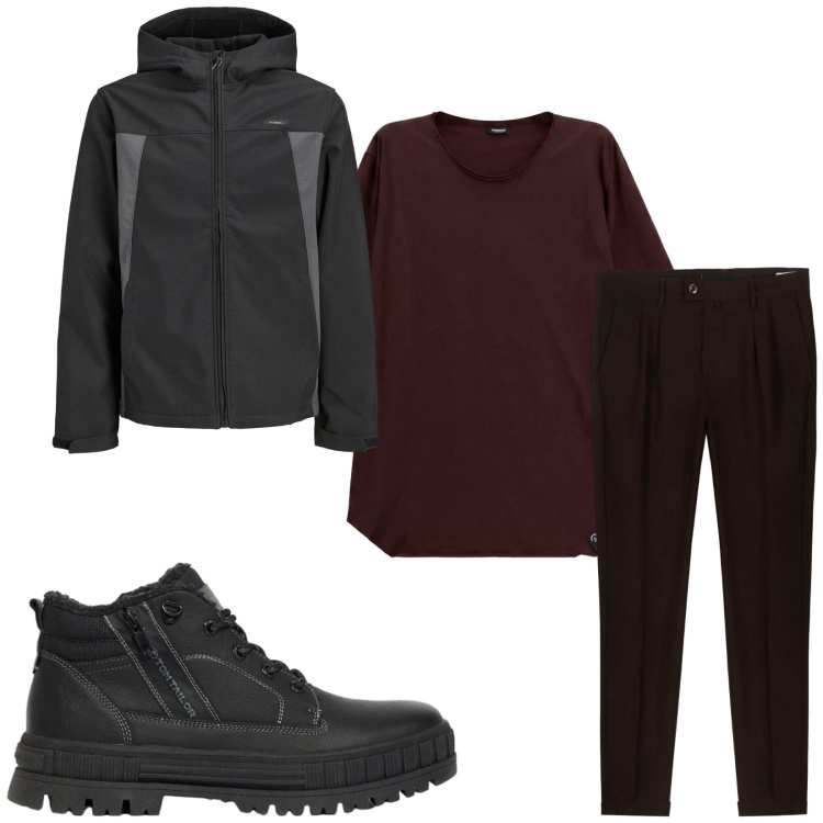 Outfit uomo - Total look #2480427. Stile Casual per Tutti i giorni. Abbinamento con t-shirt, pantaloni, stivali e stivaletti, giacche.