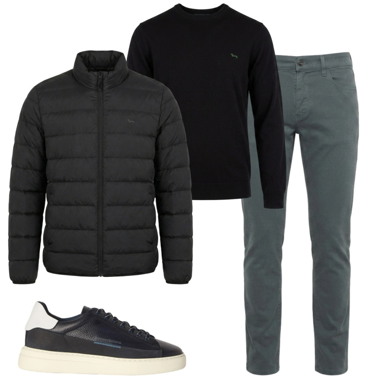 Outfit uomo - Total look #2480428. Stile Casual per Tutti i giorni. Abbinamento con sneakers, jeans slim fit, maglieria, giacche.