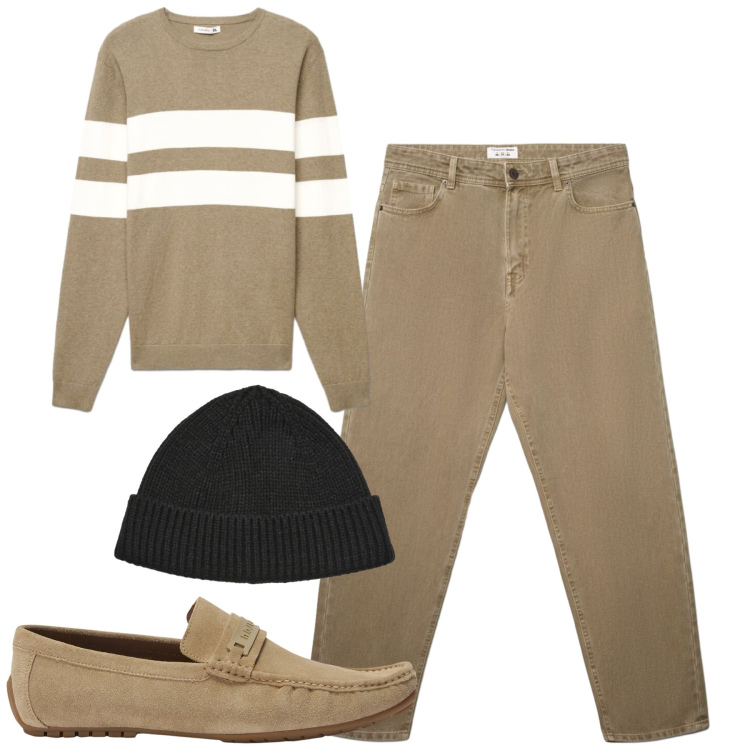 Outfit uomo - Total look #2480433. Stile Casual per Tutti i giorni. Abbinamento con scarpe stringate, jeans, maglieria, berretti.