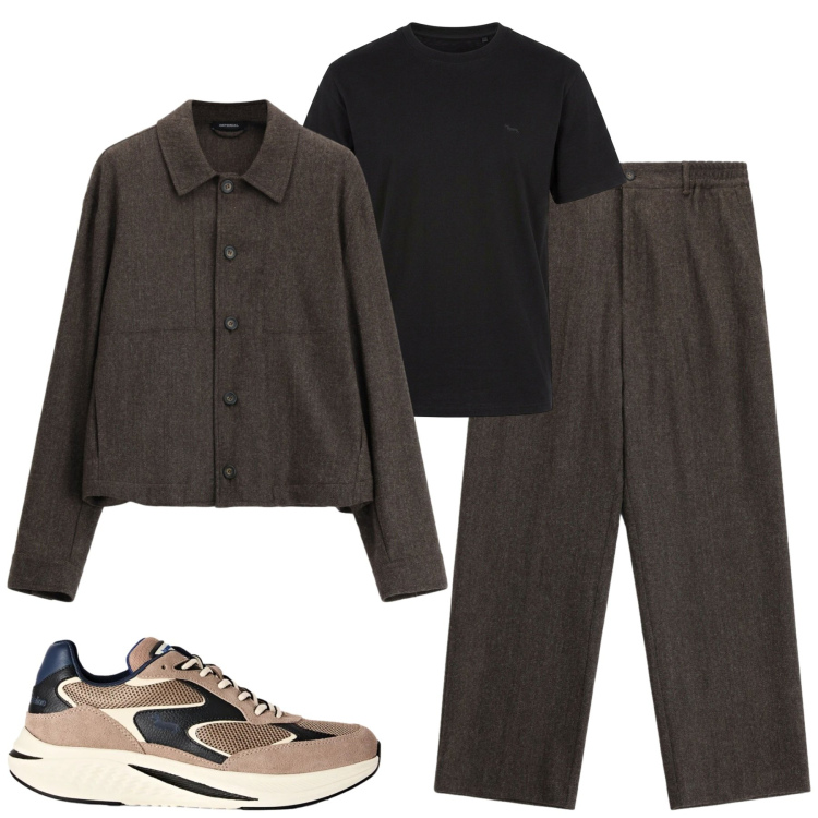 Outfit uomo - City. Stile Trendy per Tutti i giorni. Abbinamento con t-shirt, sneakers, camicie, pantaloni.
