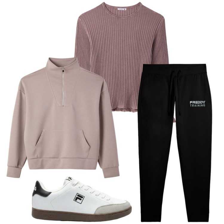 Outfit uomo - Total look #2480446. Stile Casual per Sport. Abbinamento con pantaloni, maglieria, felpe, sneakers.