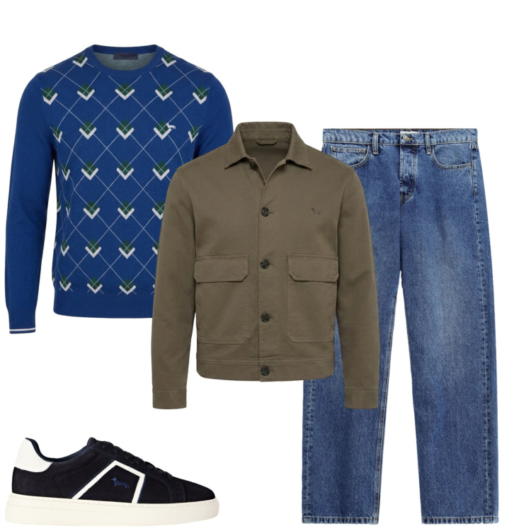 Outfit uomo - Total look #2480458. Stile Casual per Tutti i giorni. Abbinamento con sneakers, maglieria, cappotti, jeans.