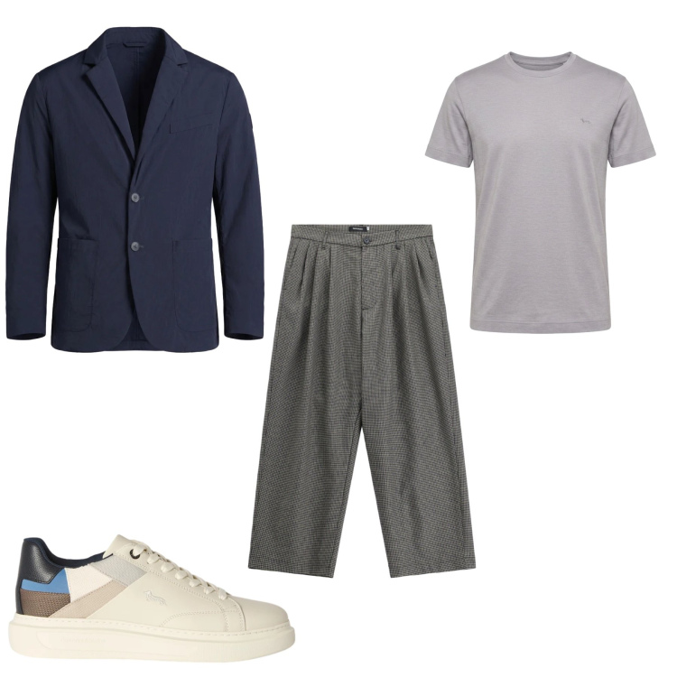 Outfit uomo - Total look #2480465. Abbinamento con sneakers, t-shirt, giacche, pantaloni.