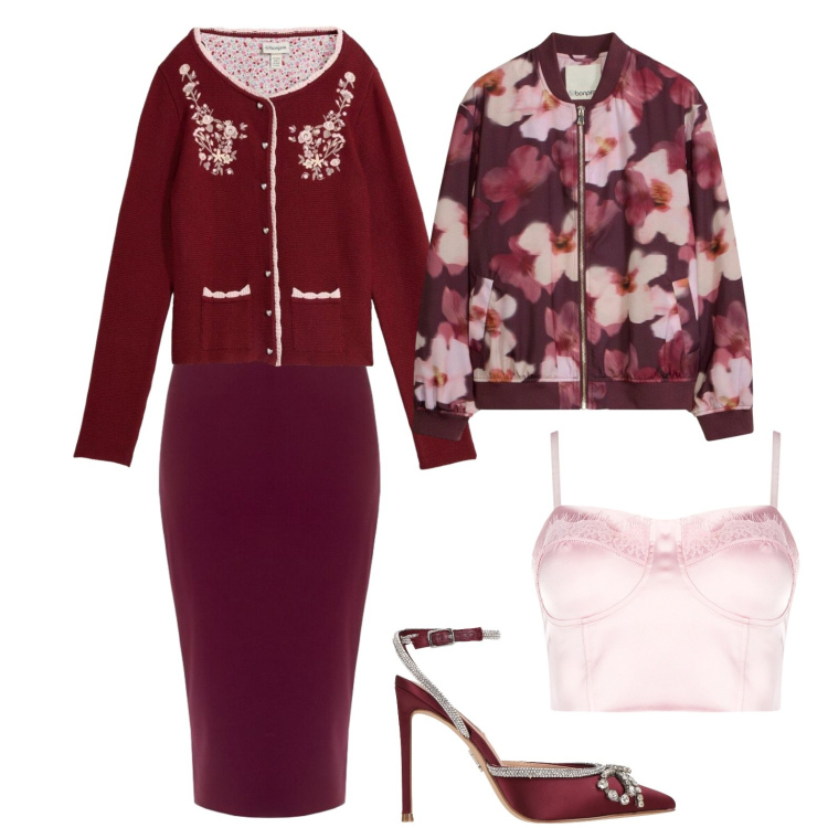 Outfit donna - Il bustier rosa confetto. Stile Chic per Serata fuori. Abbinamento con décolleté, cardigans, bomber, gonne longuette, top.