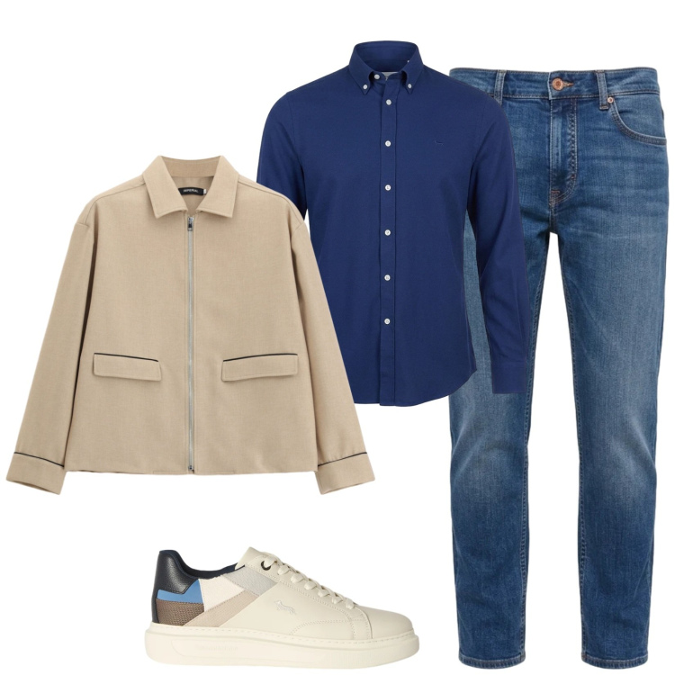 Outfit uomo - Total look #2480558. Stile Trendy per Serata speciale. Abbinamento con sneakers, jeans, camicie, cappotti.