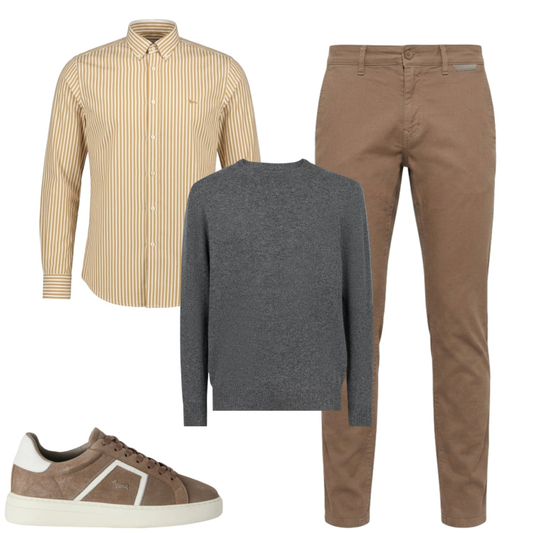 Outfit uomo - Total look #2480565. Stile Casual per Tutti i giorni. Abbinamento con sneakers, camicie, pantaloni, maglieria.