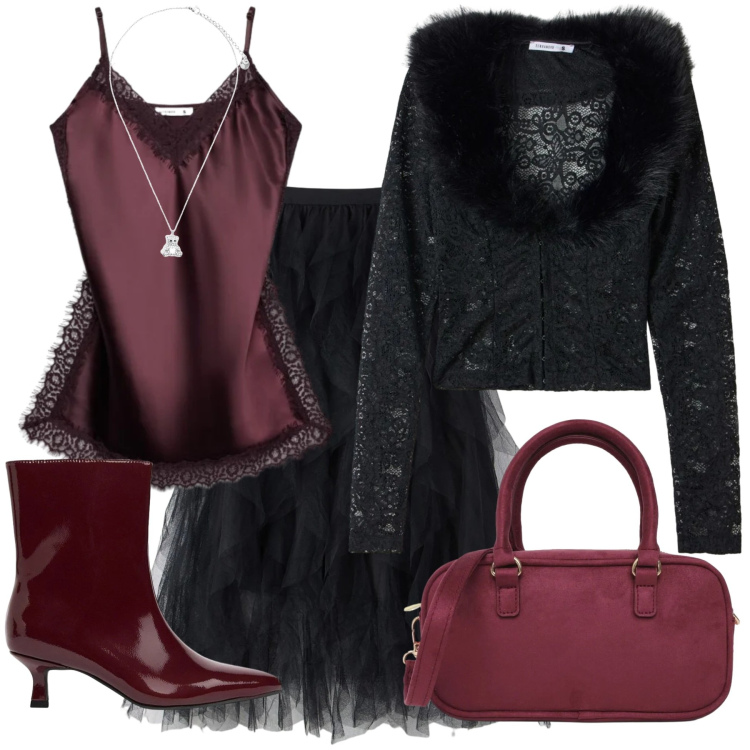 Outfit donna - My style. Stile Casual chic per Serata fuori. Abbinamento con stivaletti, cardigans, gonne lunghe, top, borse a tracolla, ciondoli.