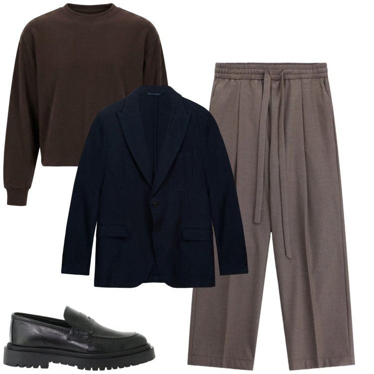 Outfit uomo - Dark colors. Stile Urban per Tutti i giorni. Abbinamento con scarpe stringate, pantaloni, felpe, giacche.
