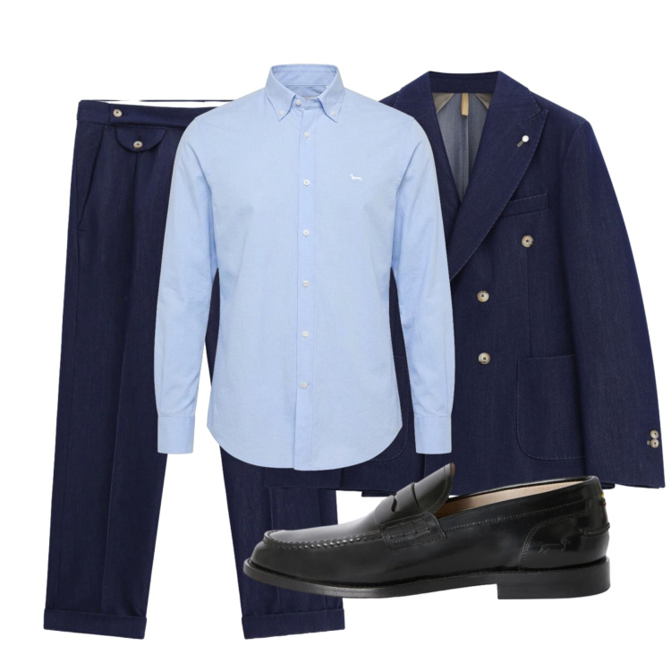 Outfit uomo - Style for the Office. Stile Business/Elegante per Ufficio. Abbinamento con camicie, scarpe stringate, giacche, pantaloni.