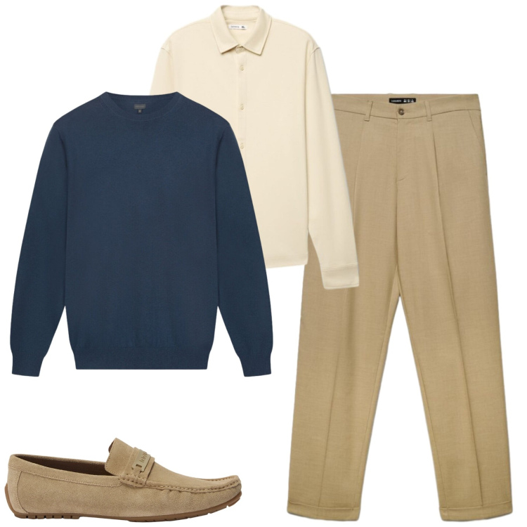 Outfit uomo - Total look #2480880. Stile Urban per Tutti i giorni. Abbinamento con scarpe stringate, maglieria, camicie, pantaloni chino.