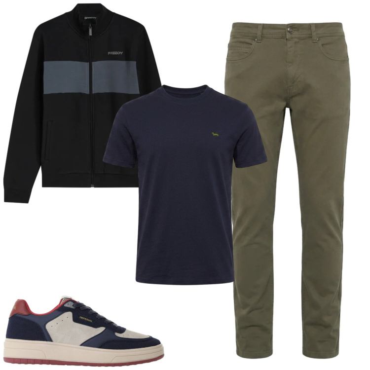 Outfit uomo - Total look #2480883. Stile Casual per Tutti i giorni. Abbinamento con pantaloni, t-shirt, sneakers, felpe.