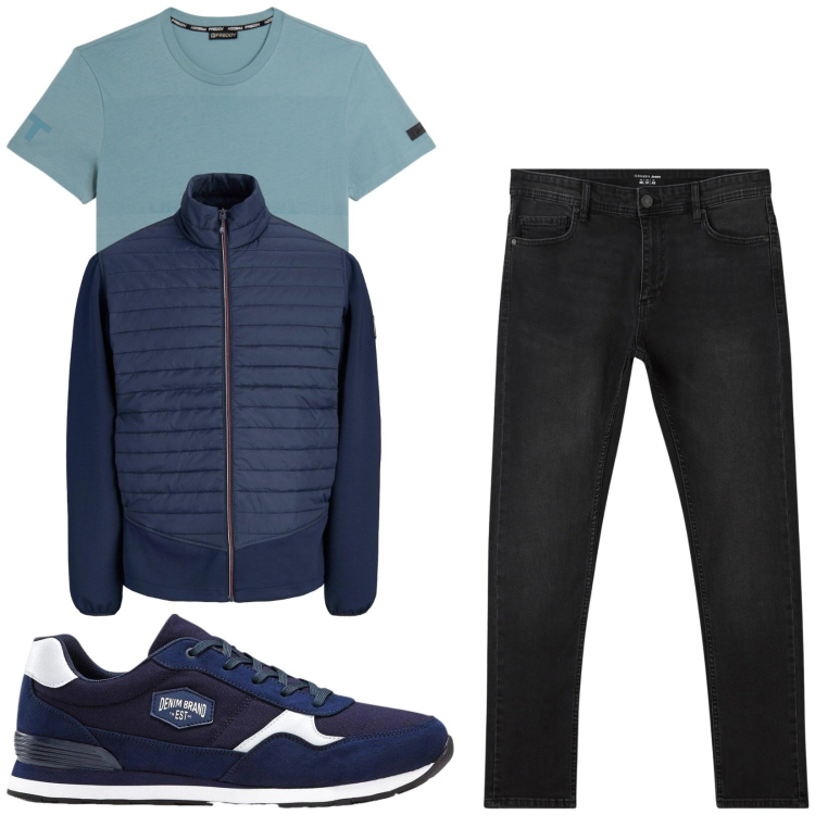 Outfit uomo - Total look #2480884. Stile Casual per Tutti i giorni. Abbinamento con t-shirt, jeans skinny, sneakers, giacche.