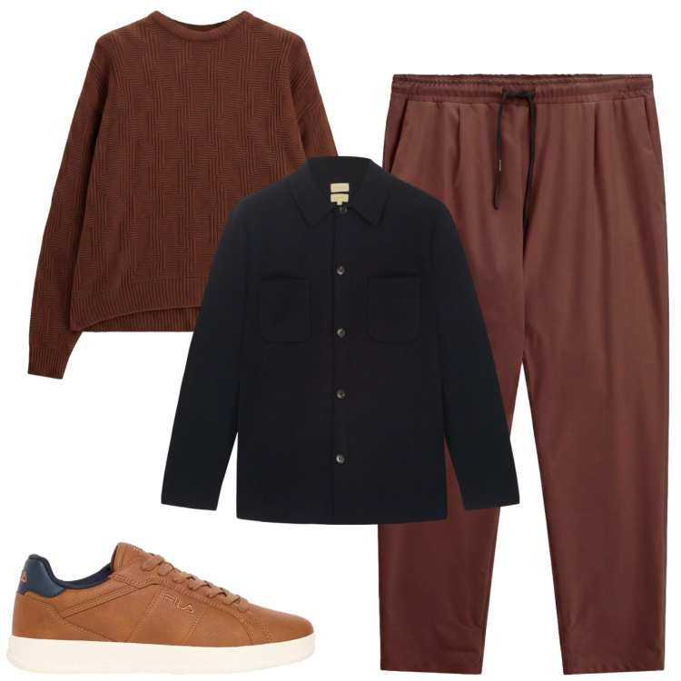 Outfit uomo - Total look #2480890. Stile Casual per Tutti i giorni. Abbinamento con maglieria, pantaloni, cappotti, sneakers.