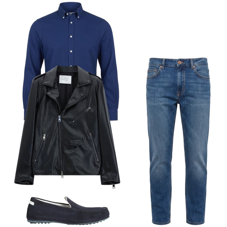 Outfit uomo - Total look #2480891. Stile Casual per Serata speciale. Abbinamento con jeans, camicie, scarpe stringate, giacche.