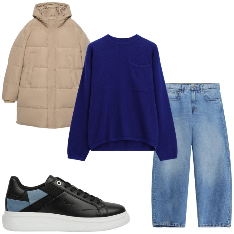 Outfit uomo - Total look #2480894. Stile Casual per Tutti i giorni. Abbinamento con sneakers, jeans, maglieria, giacche.
