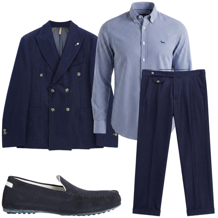 Outfit uomo - Total look #2480905. Stile Business/Elegante per Cerimonia. Abbinamento con camicie, scarpe stringate, pantaloni, giacche.