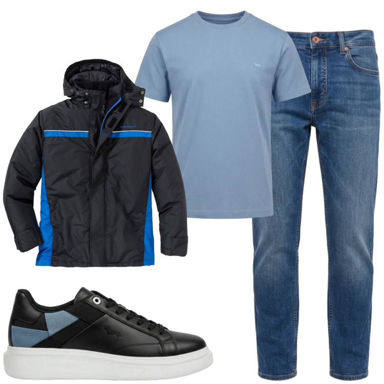 Outfit uomo - Total look #2480950. Stile Casual per Tutti i giorni. Abbinamento con jeans, t-shirt, sneakers, giacche.