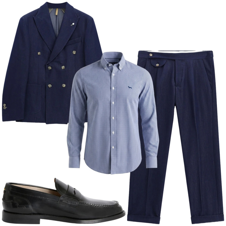 Outfit uomo - Total look #2480969. Stile Business/Elegante per Cerimonia. Abbinamento con camicie, scarpe stringate, pantaloni, giacche.