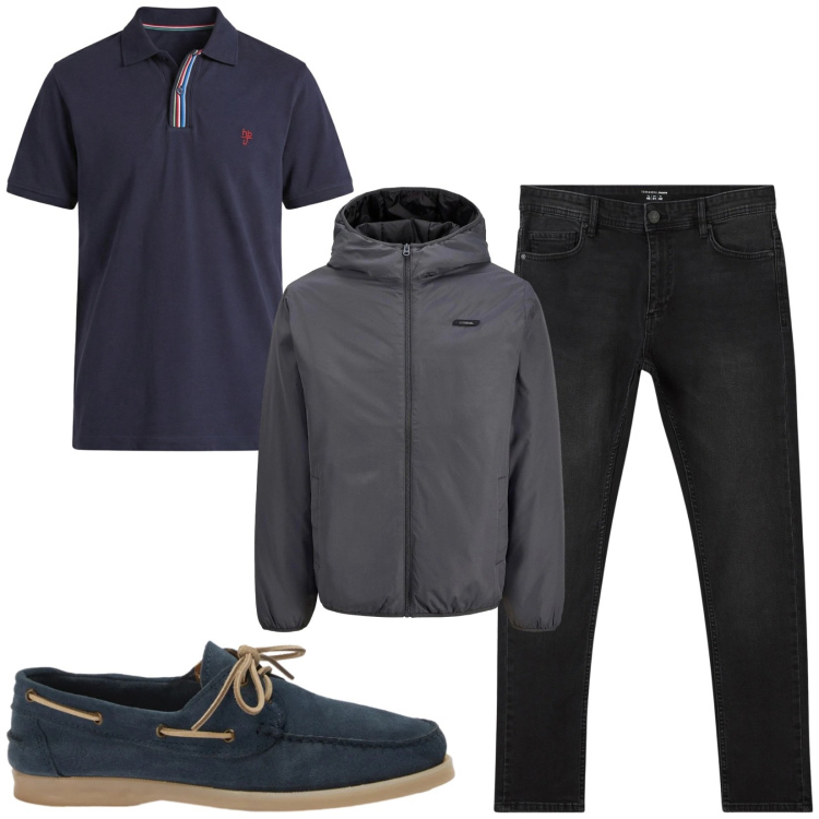 Outfit uomo - Total look #2480981. Stile Casual per Tutti i giorni. Abbinamento con scarpe stringate, polo, jeans skinny, giacche.