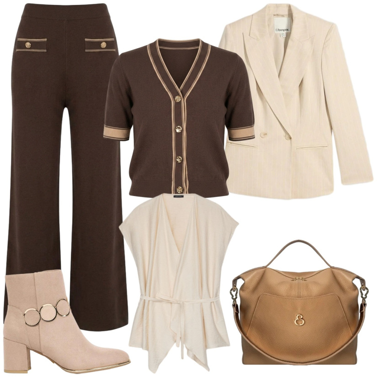 Outfit donna - Maglia e seta, très chic!. Stile Chic per Ufficio. Abbinamento con caftani, borse a mano, pantaloni, cardigans, blazer, stivaletti.
