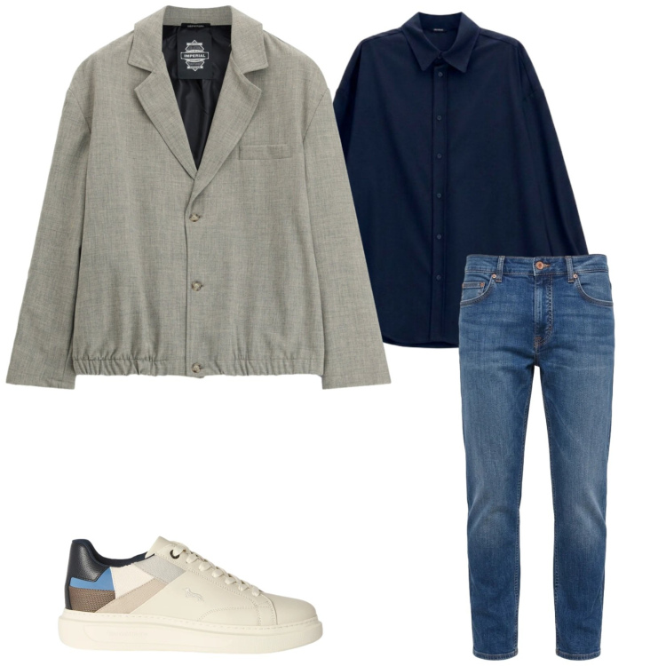 Outfit uomo - Total look #2481024. Stile Casual per Tutti i giorni. Abbinamento con sneakers, jeans, giacche, camicie.