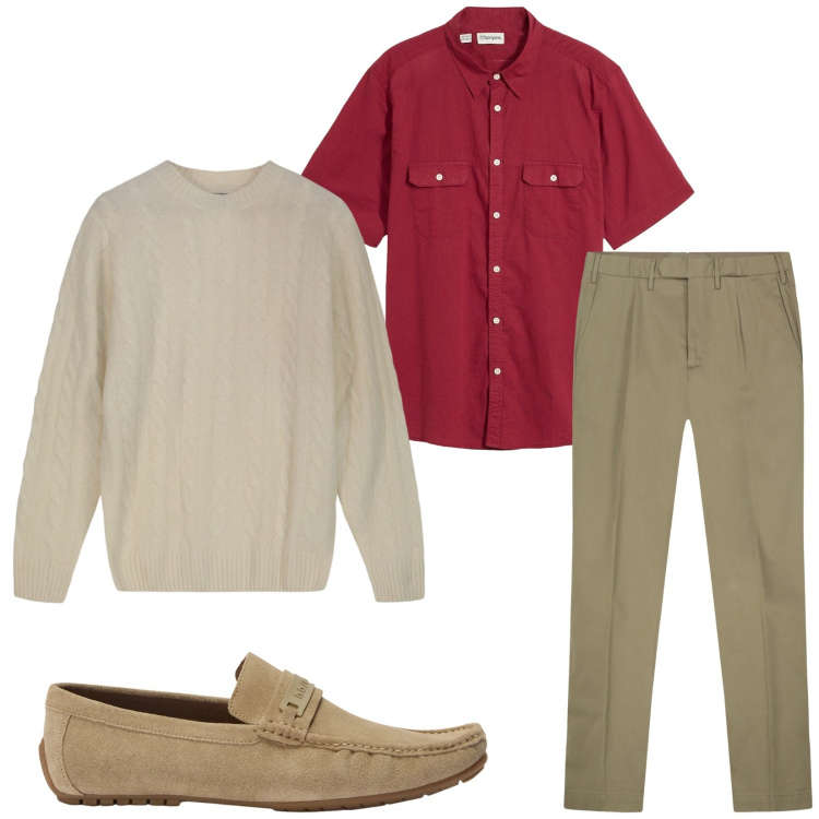 Outfit uomo - Total look #2481046. Stile Trendy per Serata speciale. Abbinamento con scarpe stringate, pantaloni, maglieria, camicie a manica corta.