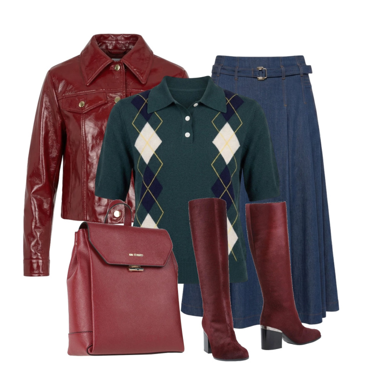 Outfit donna - Maglieria Leggera e Gonne Midi. Stile Vintage retrò per Tutti i giorni. Abbinamento con stivali, zaini, gonne longuette, maglieria, giacche.