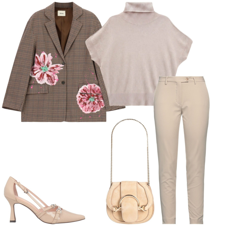 Outfit donna - Total look #2481169. Stile Chic per Ufficio. Abbinamento con marsupi, pantaloni, décolleté, t-shirt, blazer.