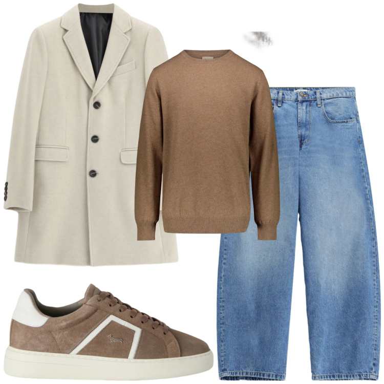 Outfit uomo - Total look #2481173. Stile Trendy per Serata speciale. Abbinamento con sneakers, jeans, cappotti, pullovers.