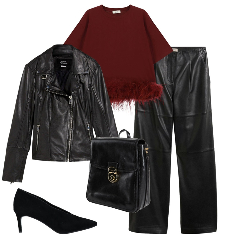 Outfit donna - Total look #2481185. Stile Sexy per Serata fuori. Abbinamento con zaini, décolleté, giacche, pantaloni, t-shirt.