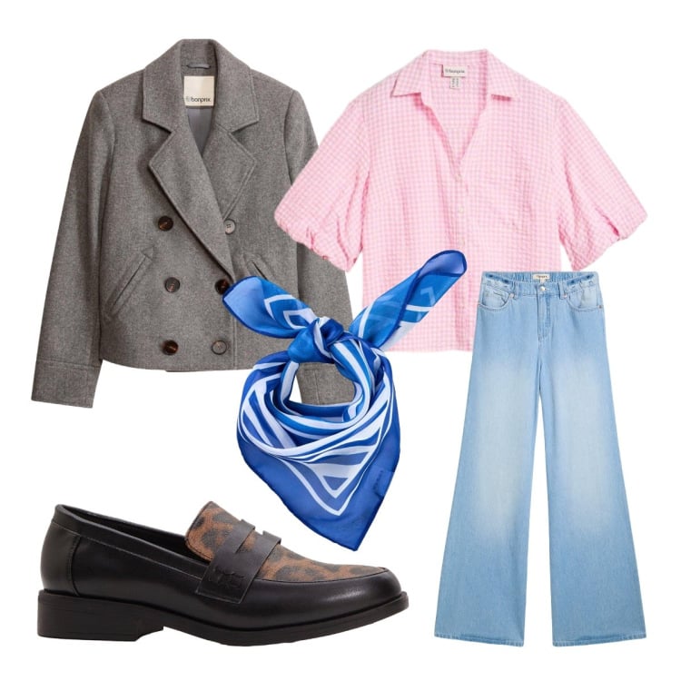 Outfit donna - Giacca elegante. Stile Casual chic per Tutti i giorni. Abbinamento con camicie a manica corta, blazer, jeans, mocassini, foulard.
