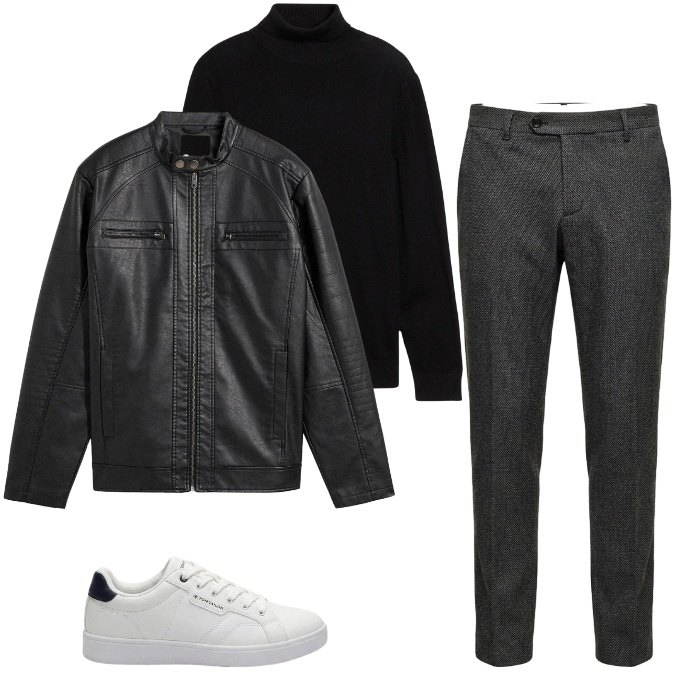 Outfit uomo - Urban Minimal: dall'ufficio alla serata. Stile Urban per Ufficio. Abbinamento con pantaloni, maglieria, giacche, sneakers.