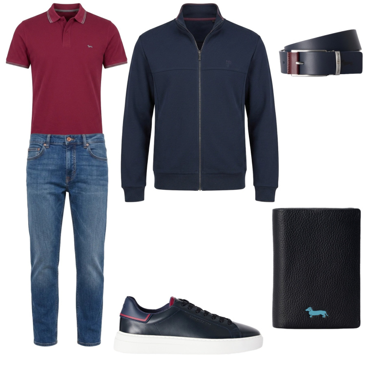 Outfit uomo - Total look #2481224. Stile Casual per Tutti i giorni. Abbinamento con sneakers, jeans, cinture, polo, portafogli, felpe.
