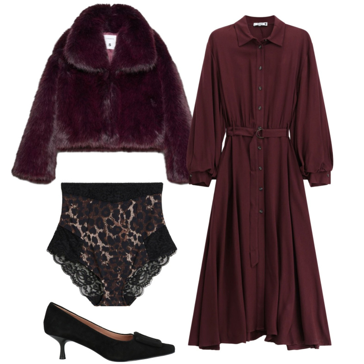 Outfit donna - October is coming. Stile Glamour per Serata fuori. Abbinamento con décolleté, culotte, blazer, vestiti chemisier.