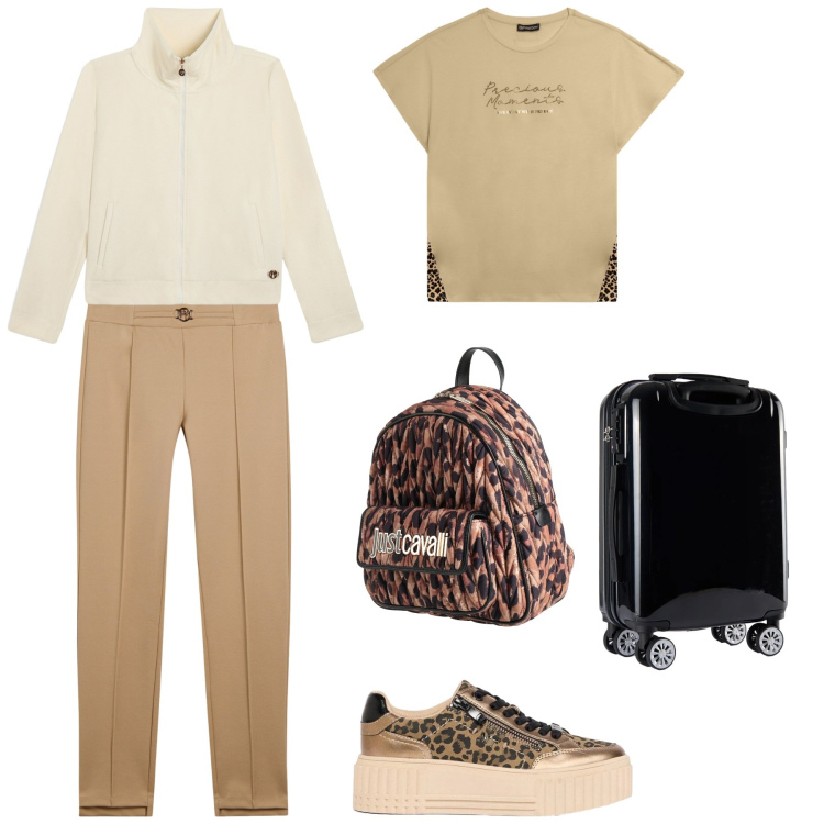 Outfit donna - Total look #2481278. Stile Casual per Tutti i giorni. Abbinamento con zaini, sneakers, pantaloni, felpe, valigie, t-shirt.