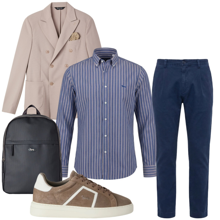 Outfit uomo - Total look #2481314. Stile Casual per Tutti i giorni. Abbinamento con borse sportive, sneakers, camicie, pantaloni, giacche.