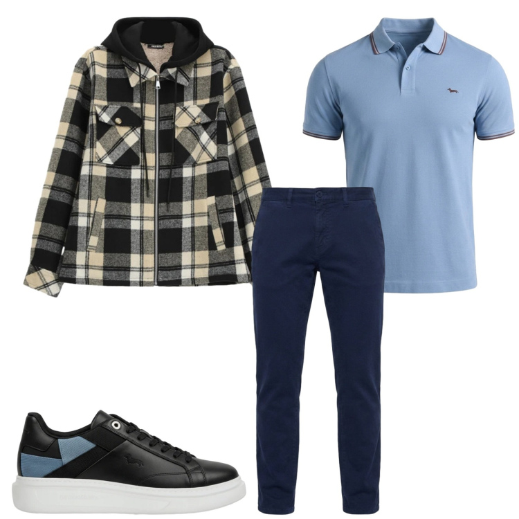 Outfit uomo - Total look #2481385. Stile Casual per Tutti i giorni. Abbinamento con pantaloni, polo, sneakers, cappotti.