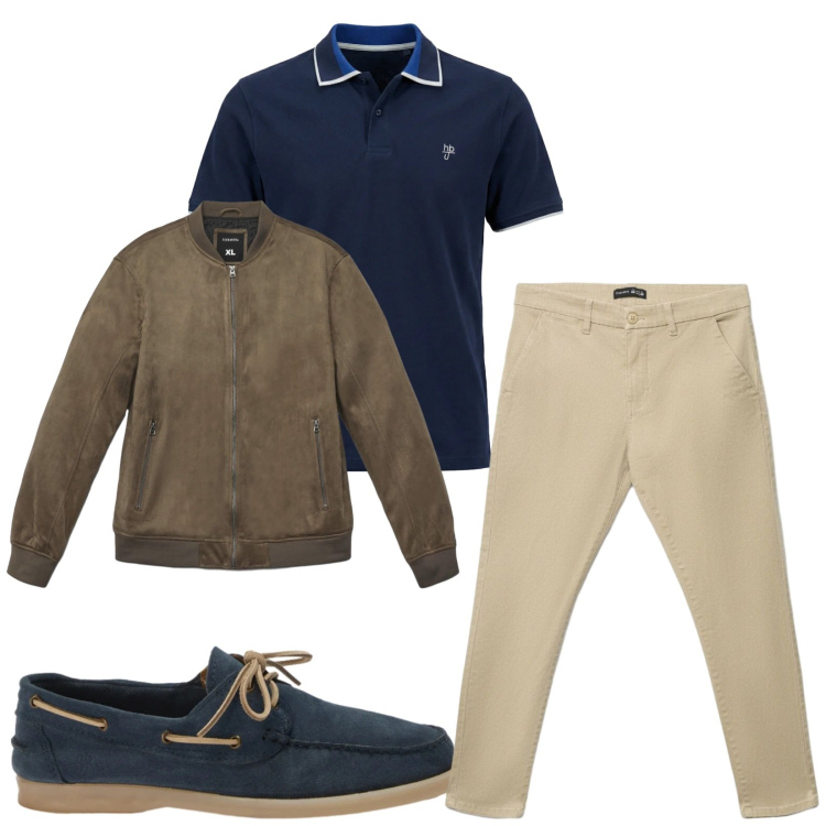Outfit uomo - Total look #2481387. Stile Casual per Tutti i giorni. Abbinamento con scarpe stringate, polo, giacche, pantaloni chino.