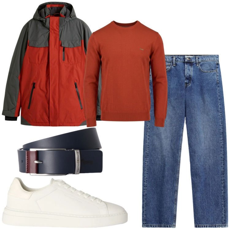 Outfit uomo - Total look #2481450. Stile Casual per Tutti i giorni. Abbinamento con maglieria, sneakers, cinture, jeans, giacche.