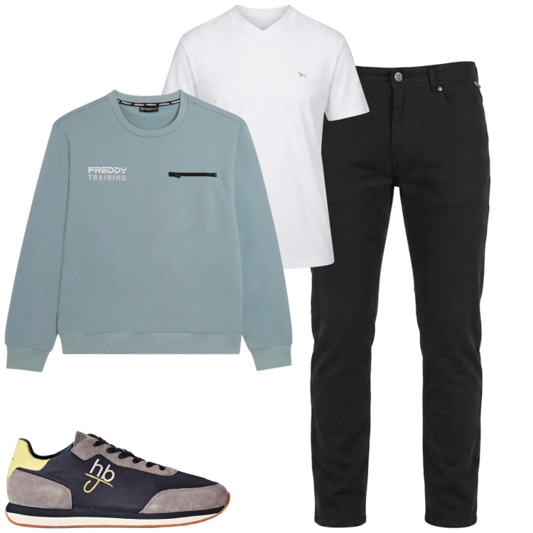 Outfit uomo - Total look #2481486. Stile Casual per Tutti i giorni. Abbinamento con sneakers, pantaloni, t-shirt, felpe.