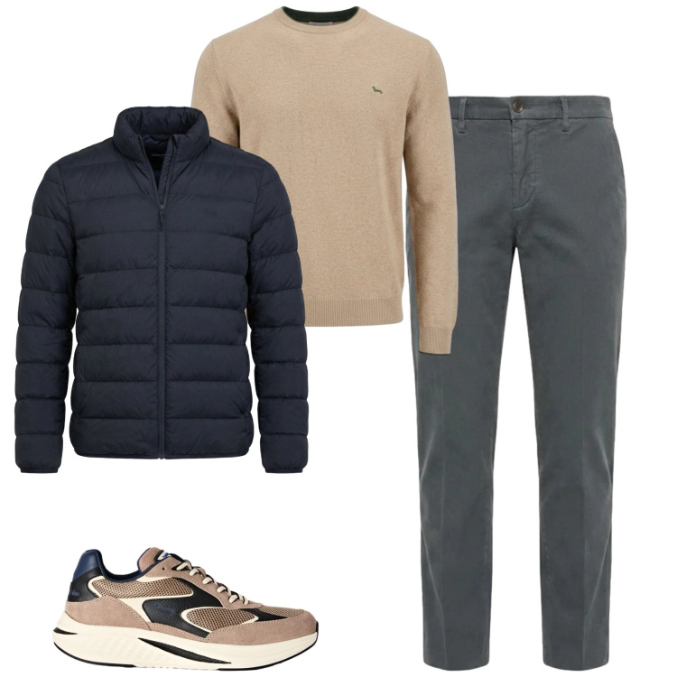 Outfit uomo - Total look #2481493. Stile Casual per Tutti i giorni. Abbinamento con maglieria, pantaloni, sneakers, giacche.