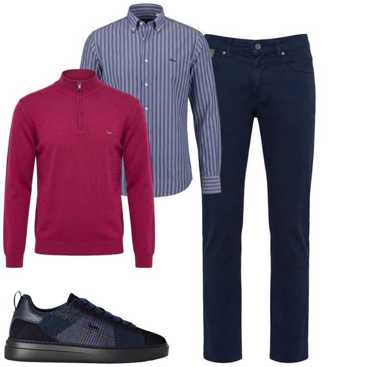 Outfit uomo - Total look #2481496. Stile Urban per Tutti i giorni. Abbinamento con sneakers, maglieria, camicie, pantaloni.