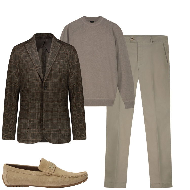 Outfit uomo - Total look #2481501. Stile Urban per Tutti i giorni. Abbinamento con scarpe stringate, maglieria, pantaloni chino, giacche.