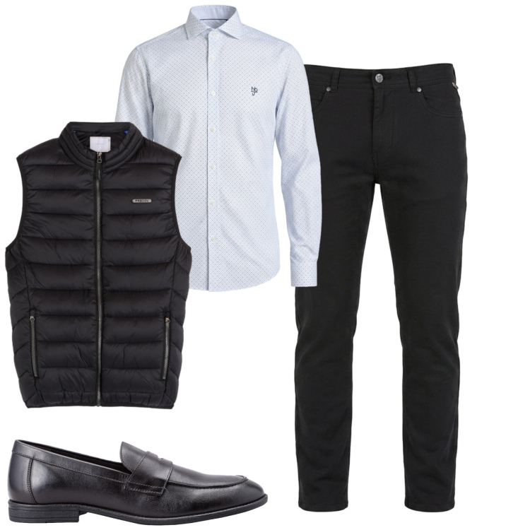 Outfit uomo - Total look #2481502. Stile Urban per Tutti i giorni. Abbinamento con pantaloni, camicie, scarpe stringate, piumini.