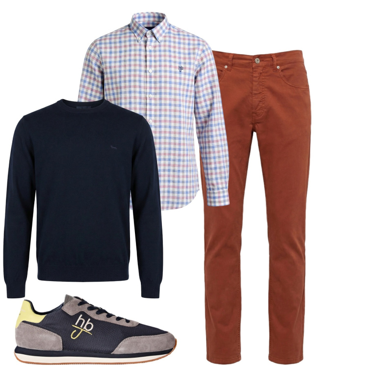 Outfit uomo - Total look #2481504. Stile Casual per Tutti i giorni. Abbinamento con sneakers, pullovers, pantaloni, camicie.